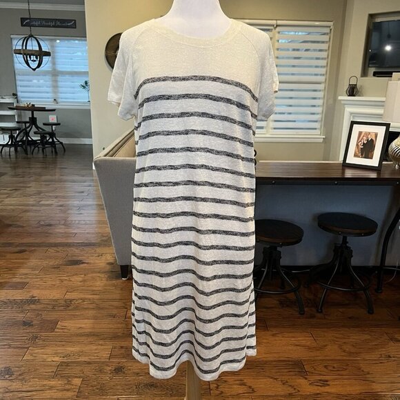 NWT $140 Comptoir Des Cotonners Linen Cotton Dress Size US Large FR XL EU XL - Picture 1 of 16